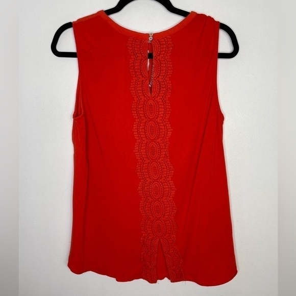 Daniel Rainn bright tomato red crochet tank top - Picture 5 of 7